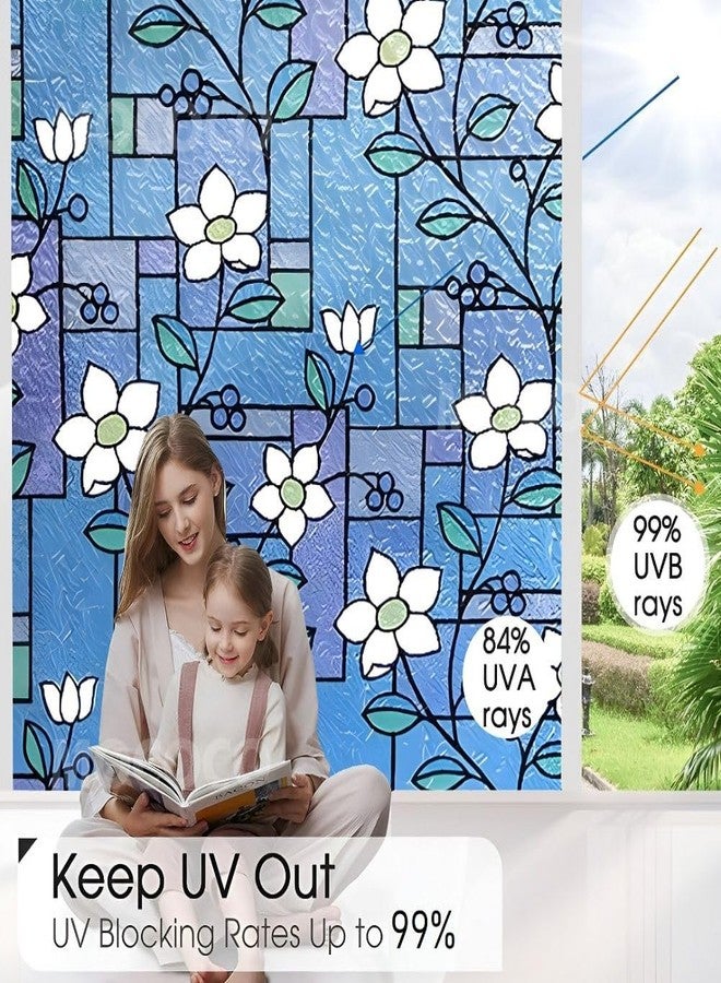 MOCOCO ملصق زجاجي ملون فاخر من الفينيل من MOCOCO (24 × 48 بوصة) - فيلم زخرفي ذاتي اللصق، ورق جدران معتم لتغطية الزجاج والنوافذ والأبواب والمكاتب والمنازل. | مقاوم للأشعة فوق البنفسجية. أزرق غامض - Image 3